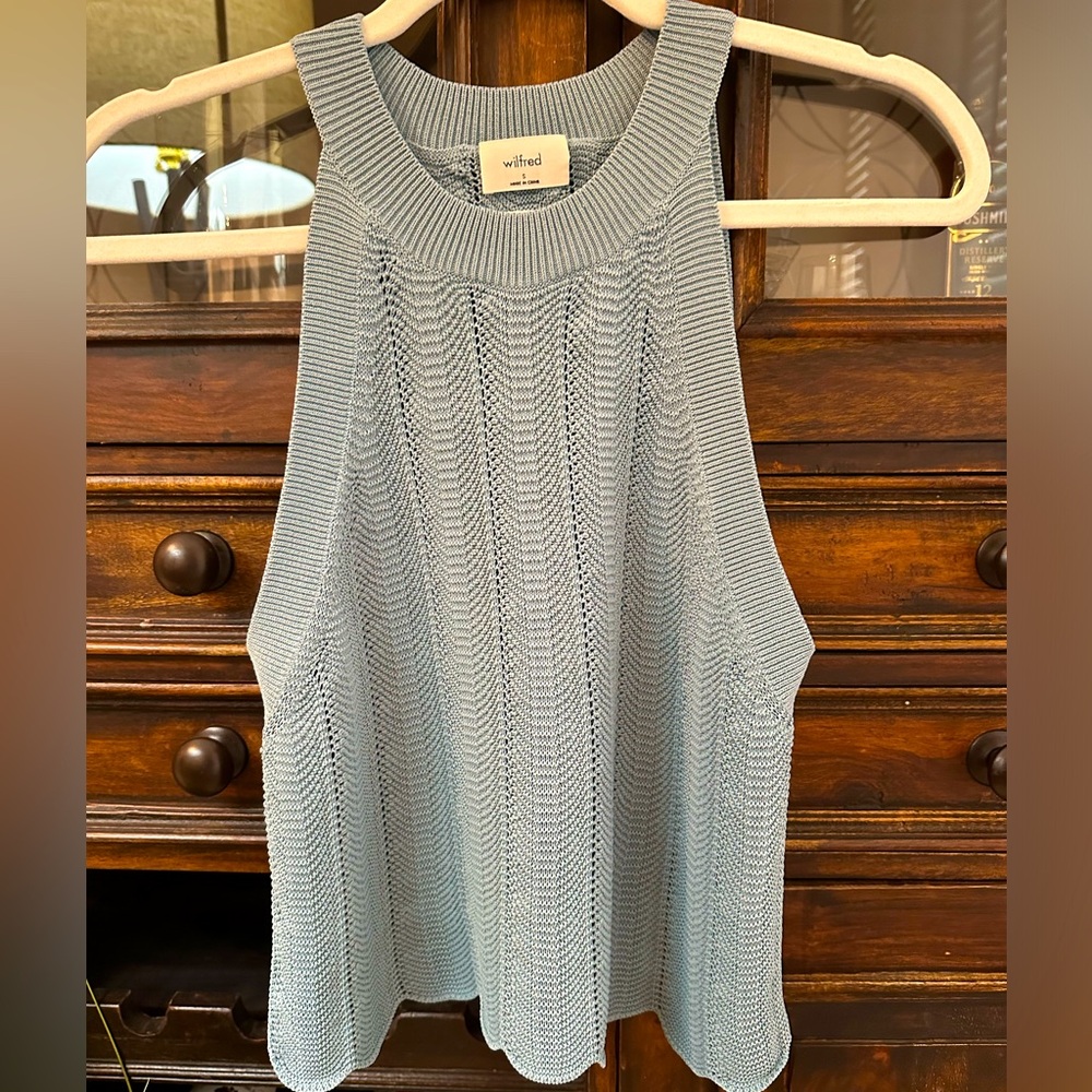 Aritzia Wilfred knit halter tank in Sage sz S